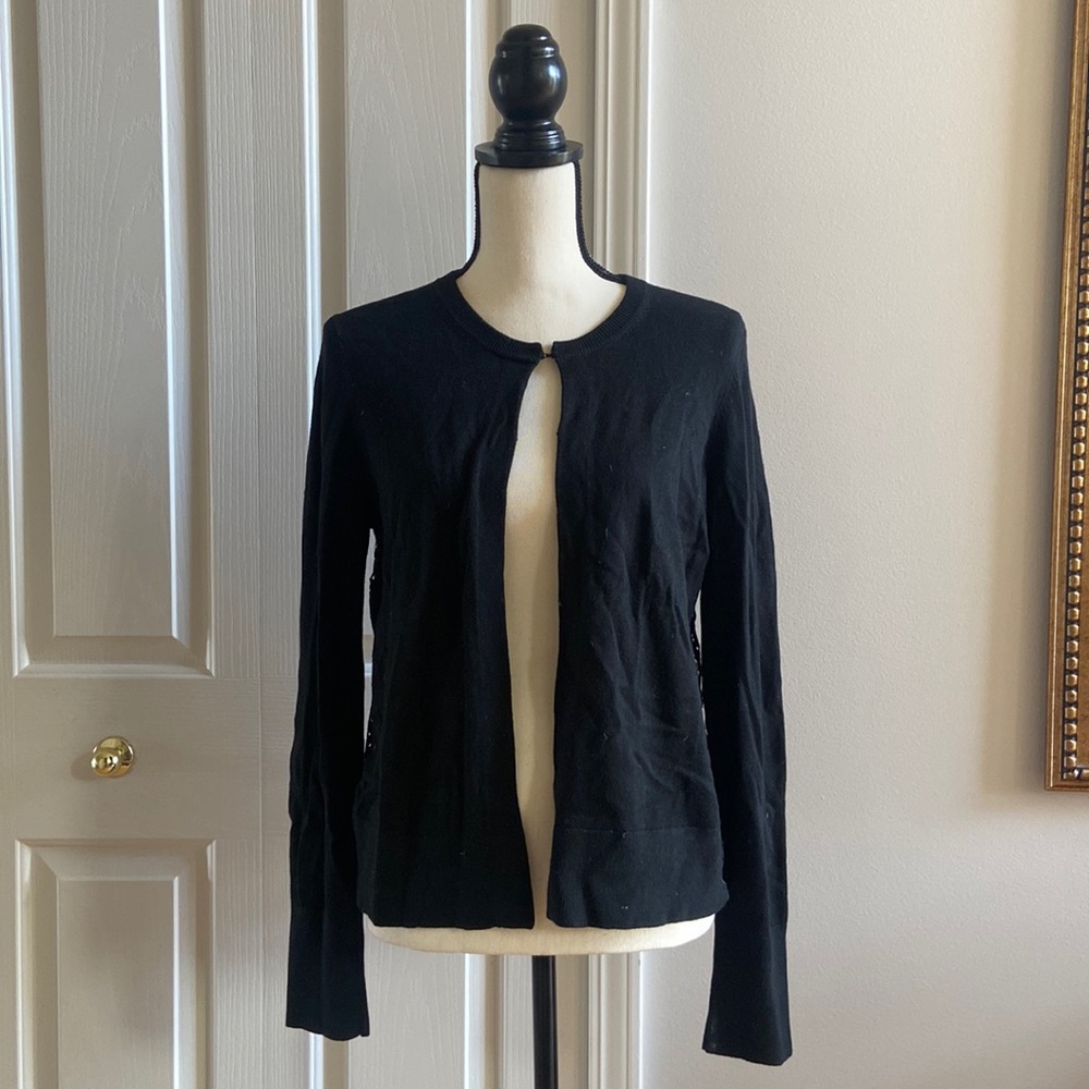 LOFT button up cardigan with lace back